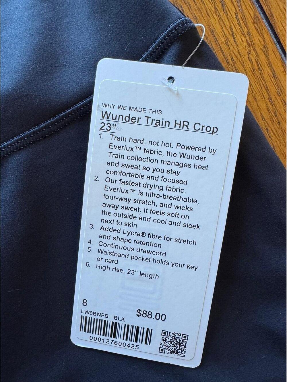 Lululemon Wunder Train High Rise 23” Black Size 8 NWT - Picture 4 of 7